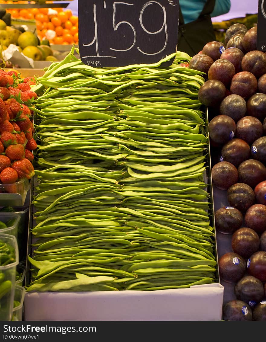 A pile of beans at the market