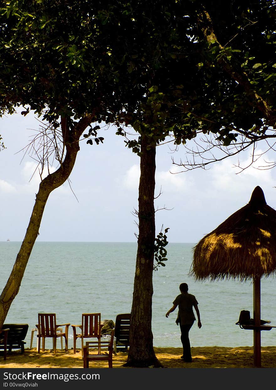 Relaxing by the beach