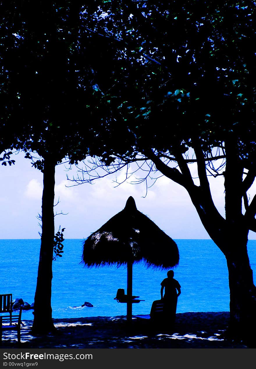 Relaxing by the beach