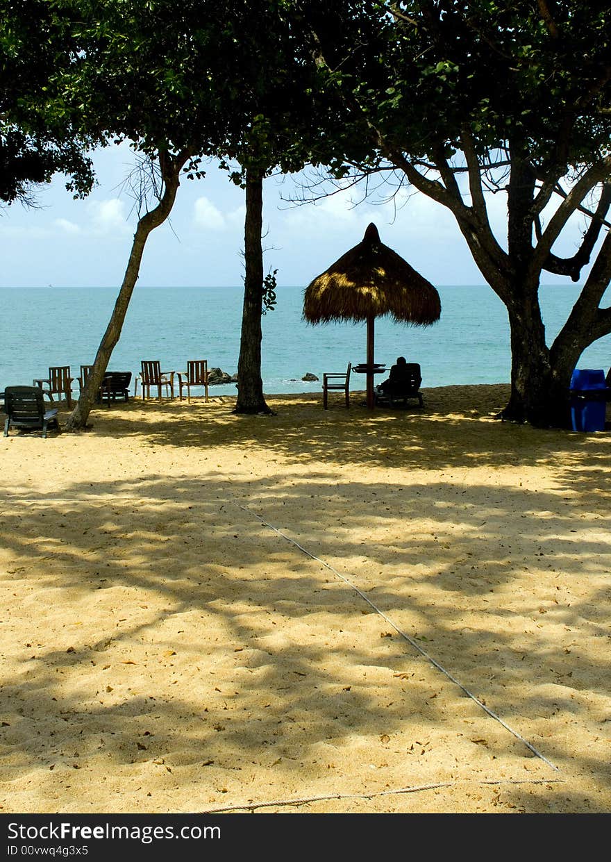 Relaxing by the beach