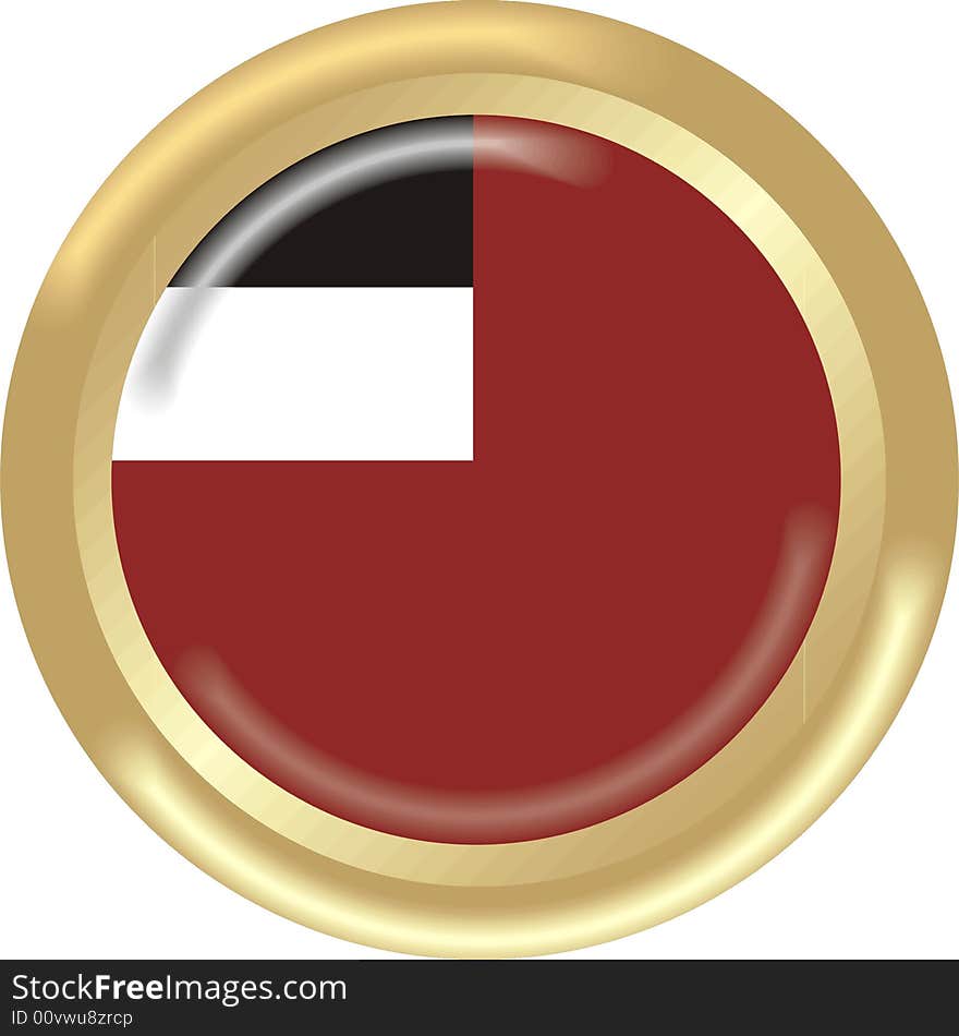 Art illustration: round gold medal with flag of georgia