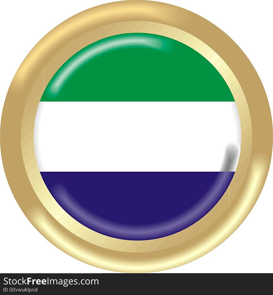 Art illustration: round medal with flag of sierra leone