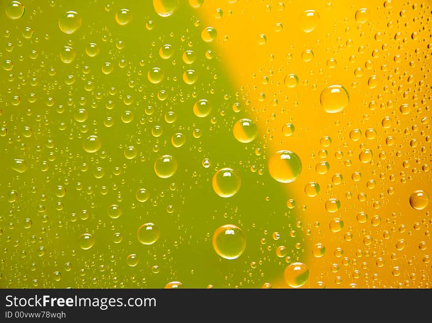 Drops on a green-yellow background.