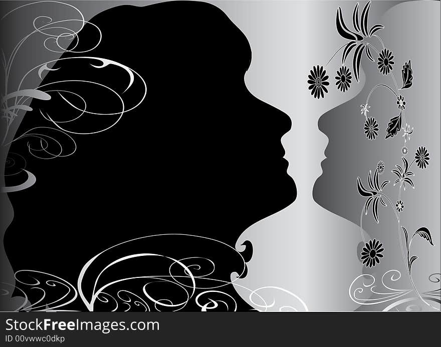 Portrait of beautiful woman silhouette