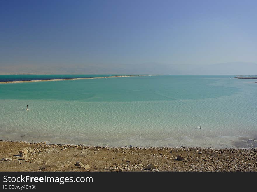 Summer day. Coast of the Dead Sea.