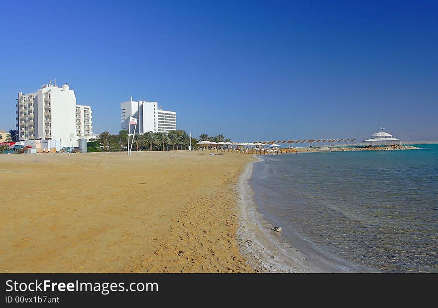 Summer day. Coast of the Dead Sea.