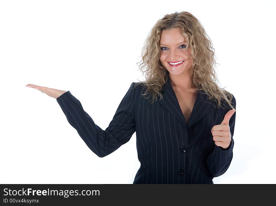 Business woman on white background