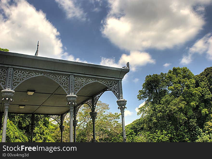 A pavillion in the nature park. A pavillion in the nature park