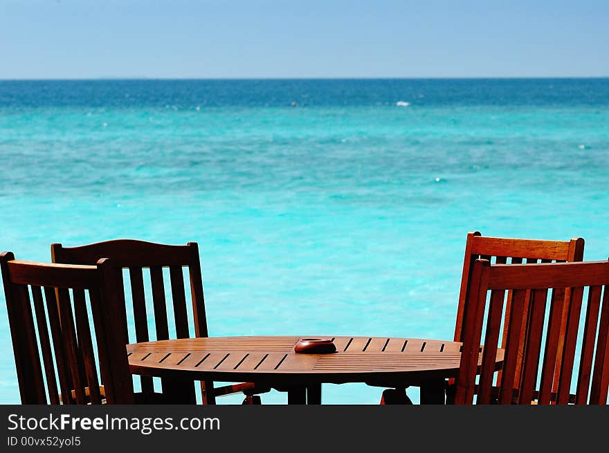 Blue ocean in the Maldives