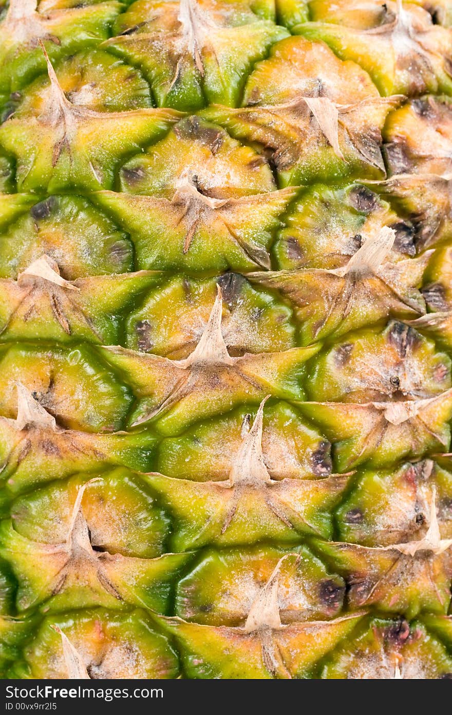 The rough skin texture of a fresh pineapple. The rough skin texture of a fresh pineapple