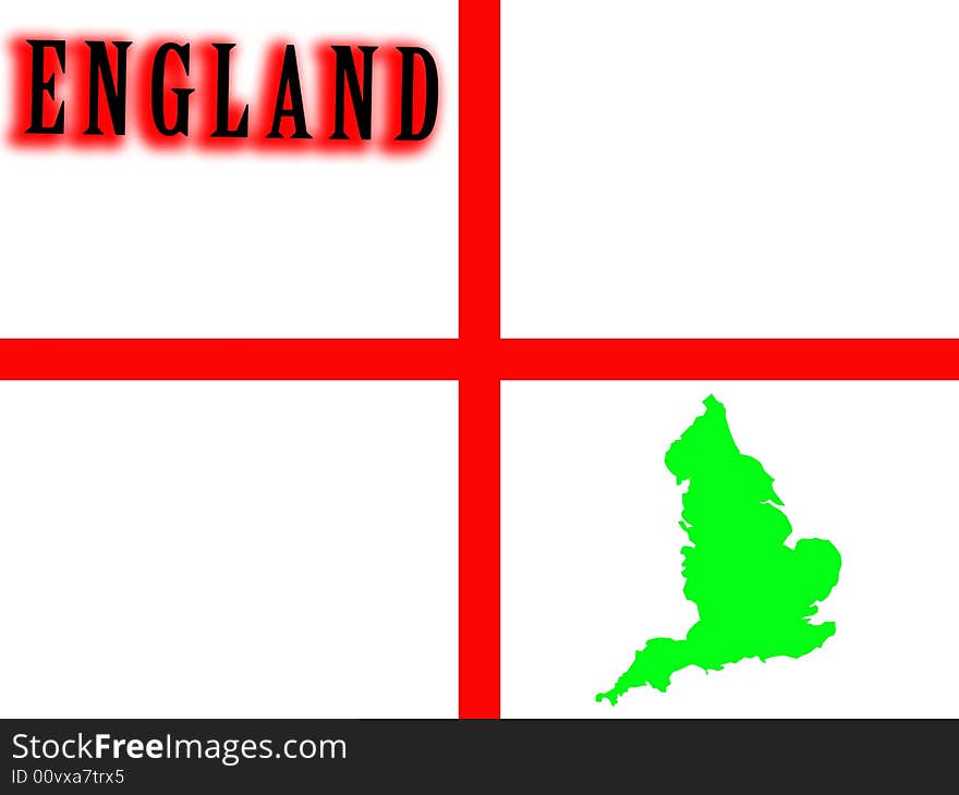 A conceptual image of the map of England against the English flag. A conceptual image of the map of England against the English flag.