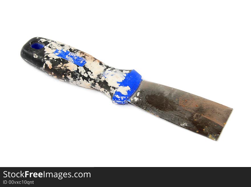 A putty knife isolated on a white background.