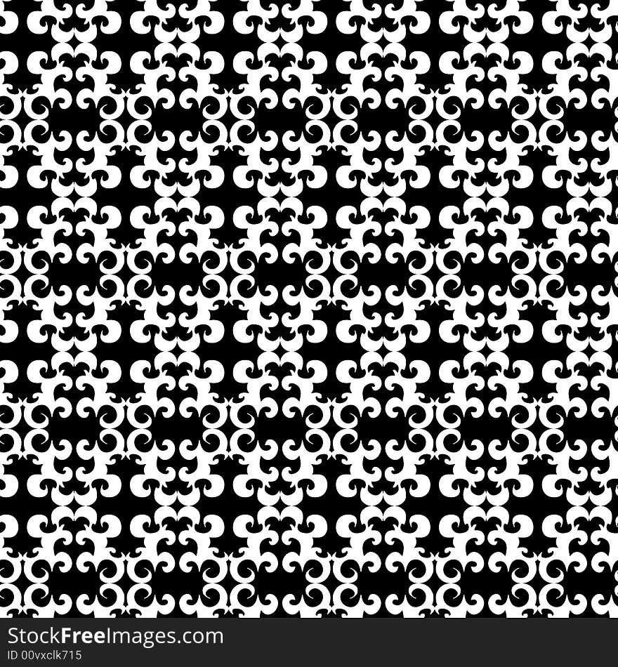 Seamless black and white ornament pattern