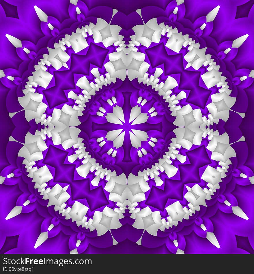 Abstract fractal image resembling an intricate quilt mandala