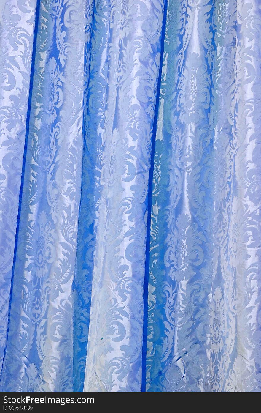 Blue curtain made from finest cloth material