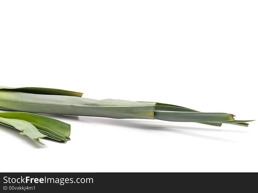 Spring onions isolated on a white background