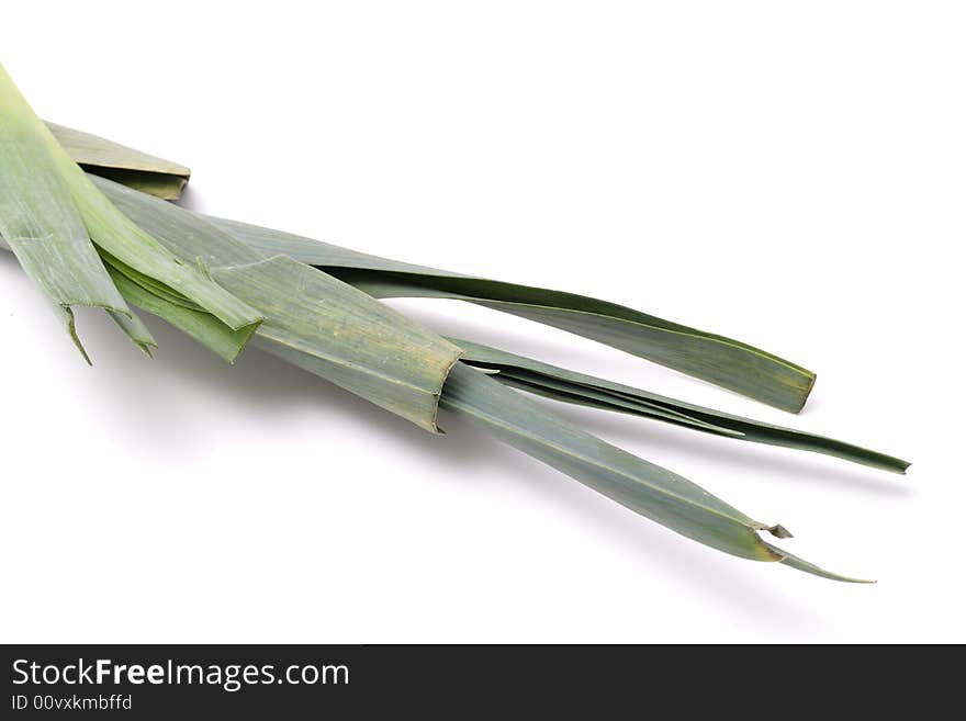 Spring onions isolated on a white background