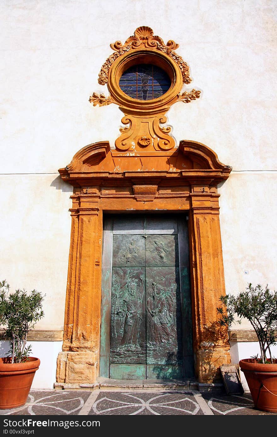 Church detail. Norman bizantine architecture. Palermo, Sicily. Italy. Church detail. Norman bizantine architecture. Palermo, Sicily. Italy