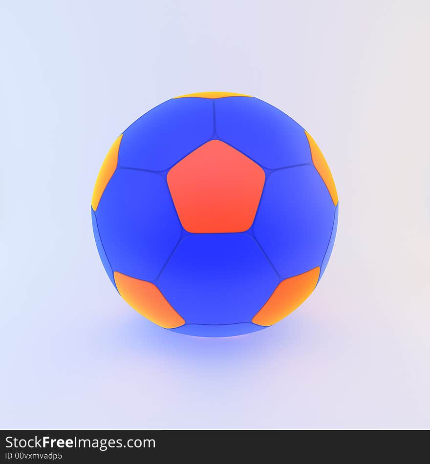 Blue Soccer Ball With Orange Pentagons