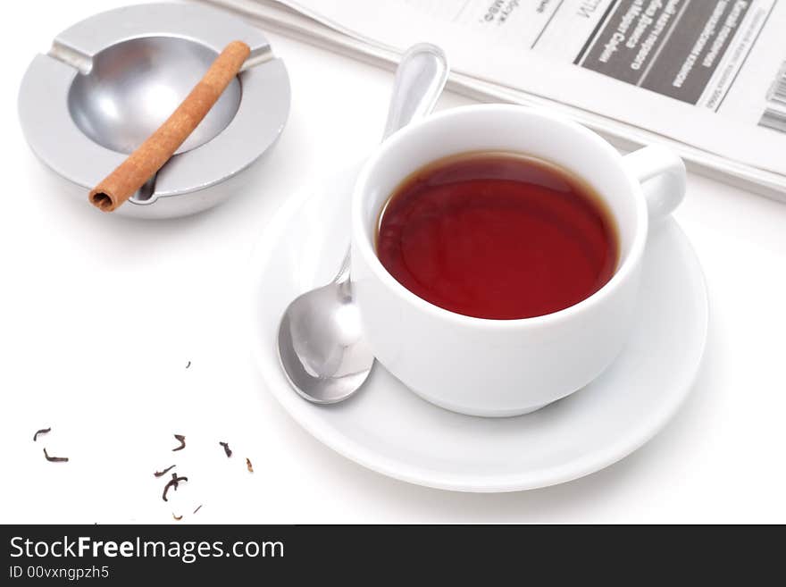 Tea, Ashtray And Newspaper