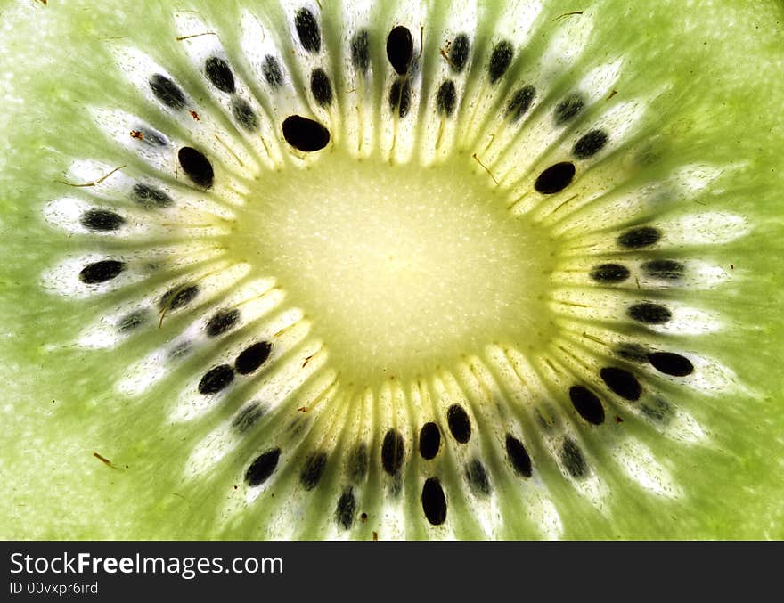 Macro Shot Of A Kiwi Fruit