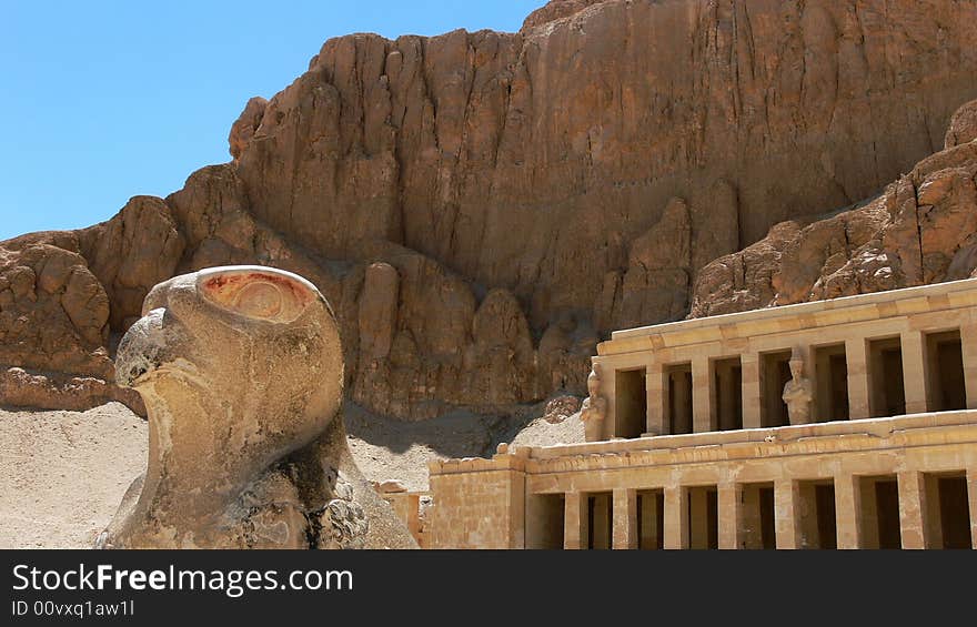 Horus monument and Hatshepsut temple in Luxor, Egypt