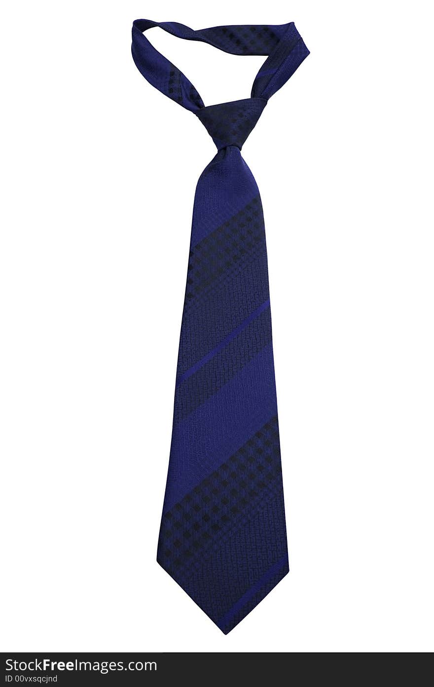 Fashionable striped necktie on a white background