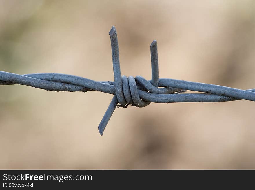 A dangerous Barbed wire fence.