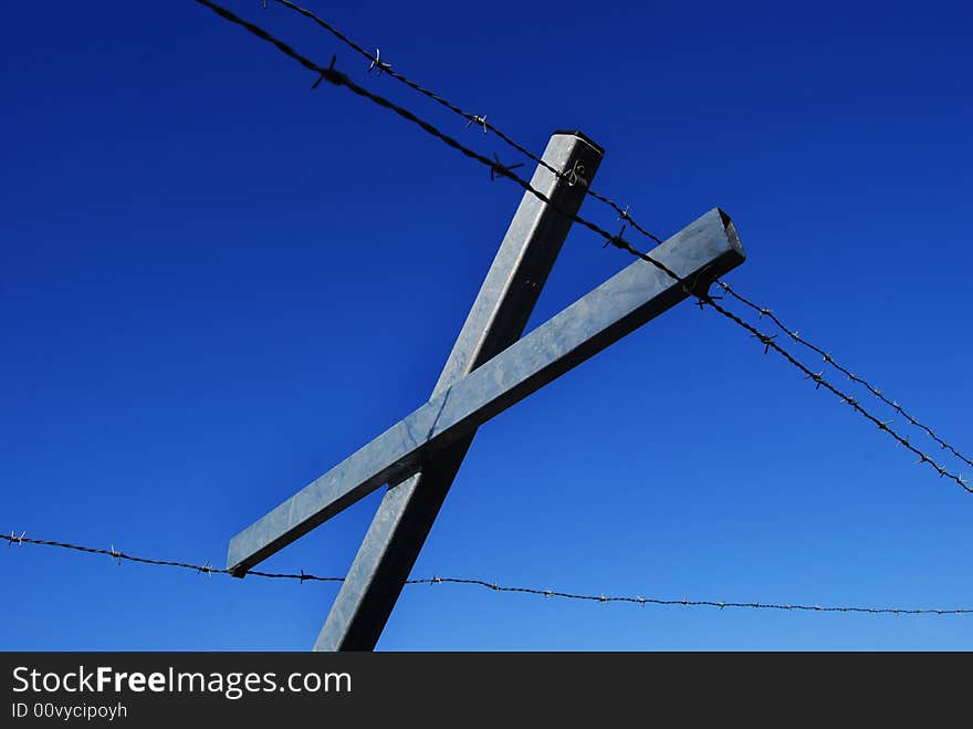 Fence securing a restricted area