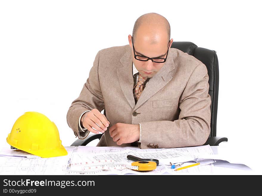 Businessman With Architectural Plans