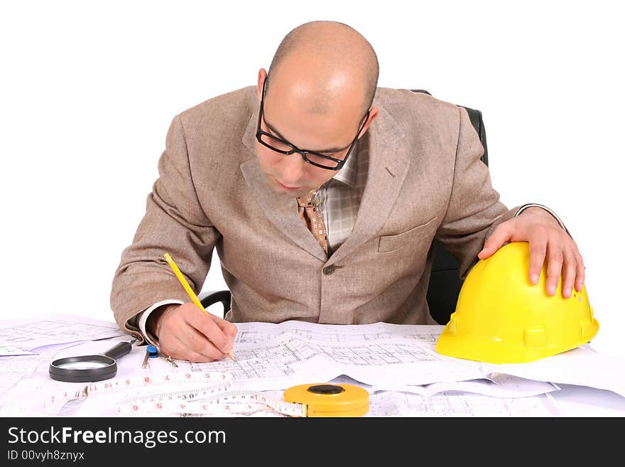 Businessman With Architectural Plans