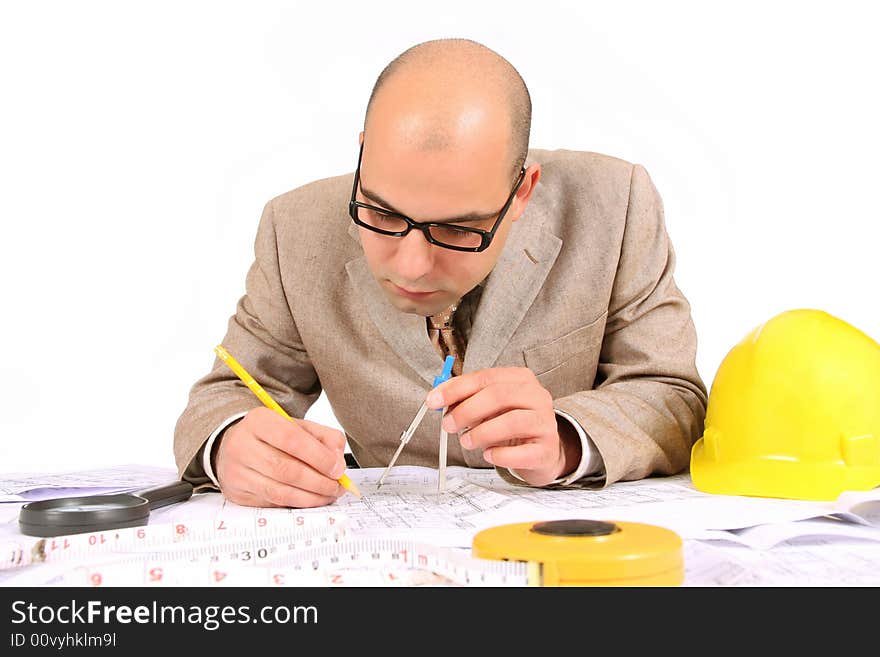 Businessman With Architectural Plans