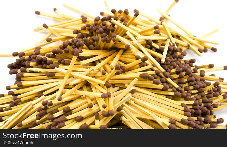 A lot of matches close-up