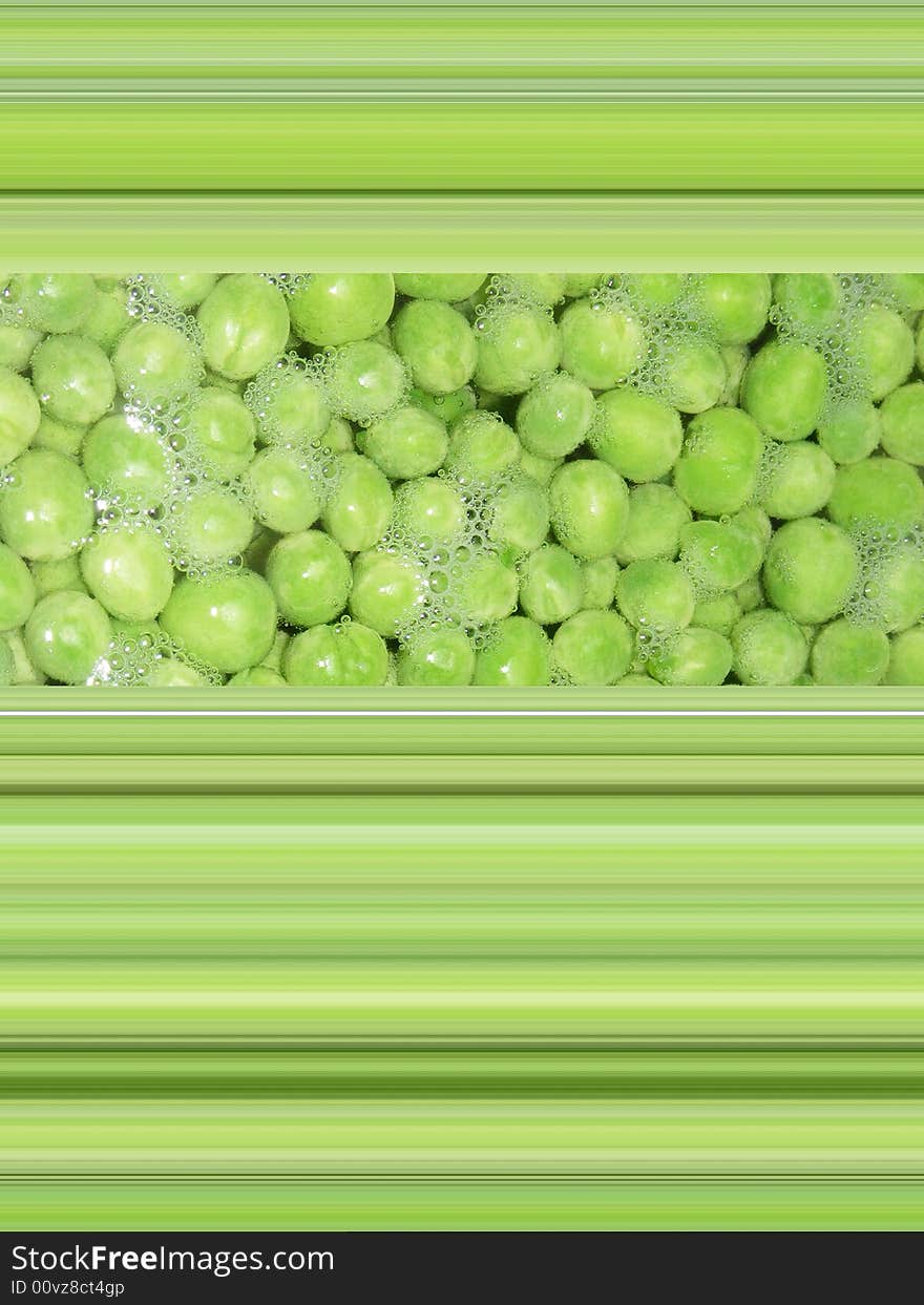 Illustration/ photo mix of peas and lines design. Illustration/ photo mix of peas and lines design