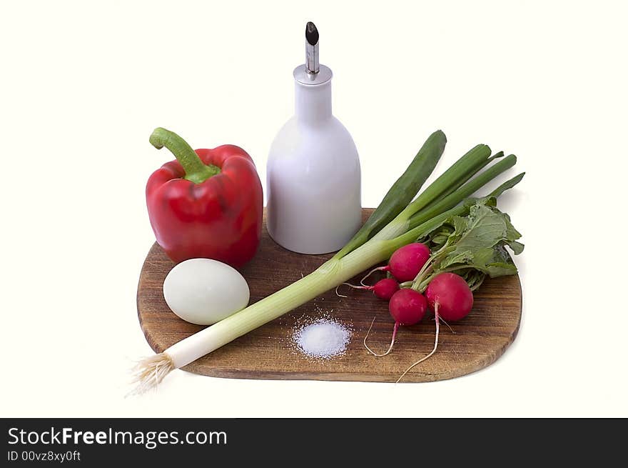 Still-life on a wooden hardboard