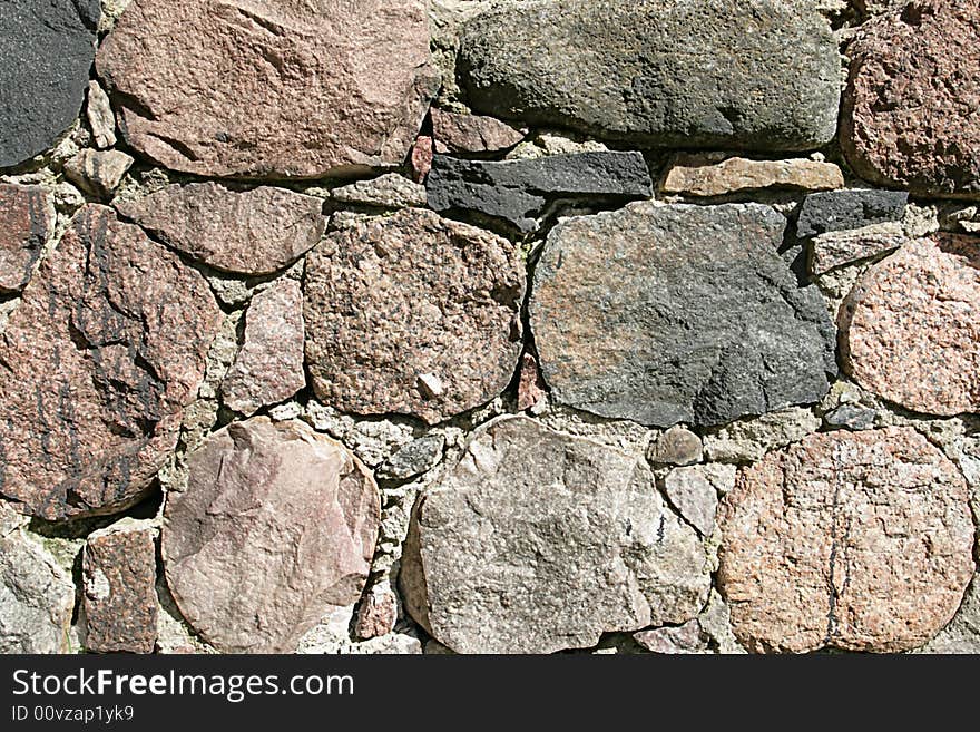 Old stone wall,focus on a center