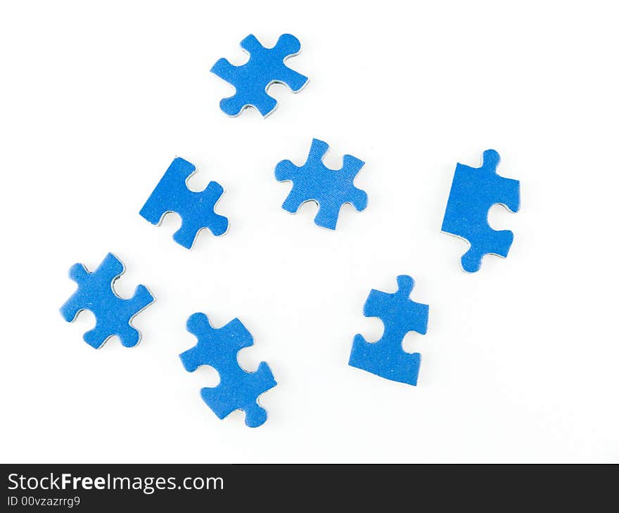 Blue puzzle isolated on white background