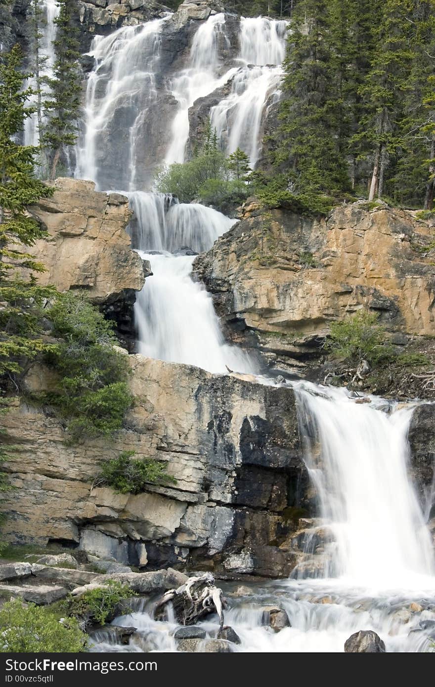 Tangle Creek waterfalls in Jasper National Park