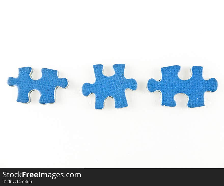 Blue puzzle in line isolated on white background