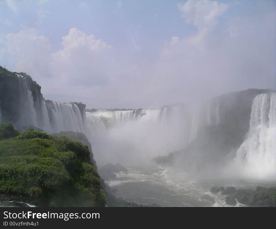 Iguazu waterfalls located on the boarders of Argentina, Brazil and Paraguay. Iguazu waterfalls located on the boarders of Argentina, Brazil and Paraguay