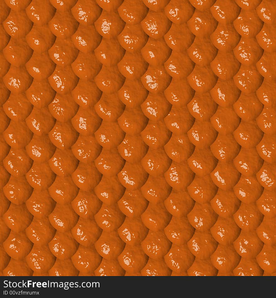 Orange colored 3d computer generated reptile skin seamless repeating tile background. Orange colored 3d computer generated reptile skin seamless repeating tile background