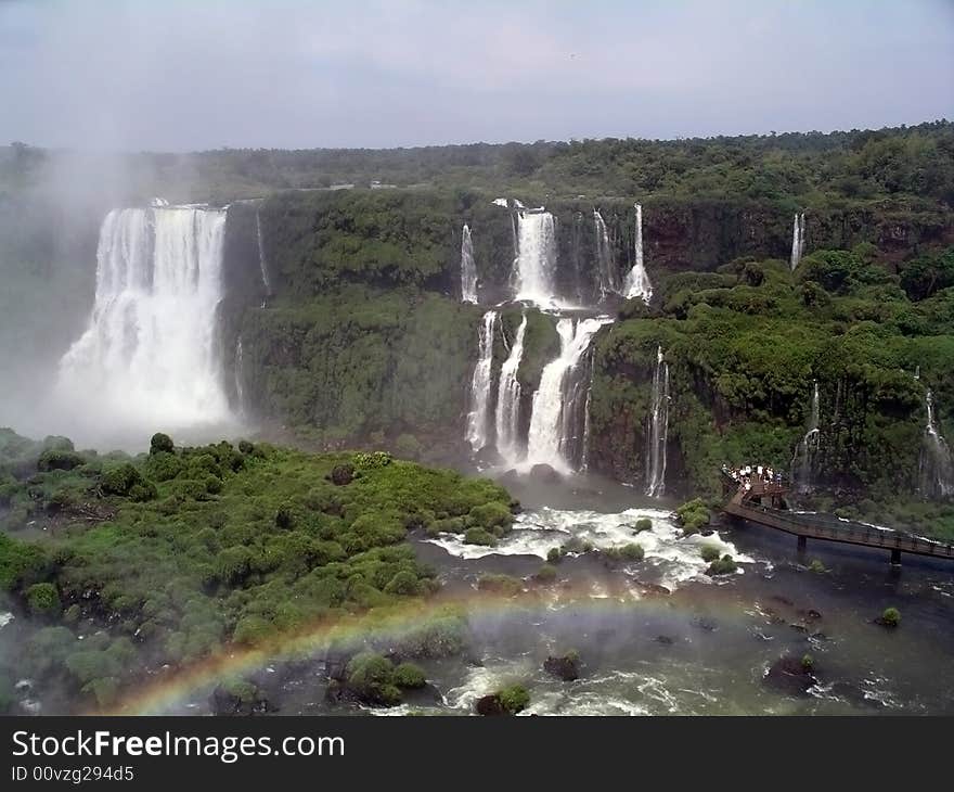 Iguazu waterfalls located on the boarders of Argentina, Brazil and Paraguay. Iguazu waterfalls located on the boarders of Argentina, Brazil and Paraguay