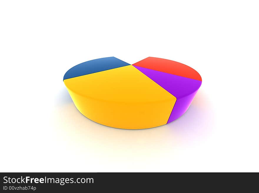 Statistics - 3d isolated multicolor diagram. Statistics - 3d isolated multicolor diagram