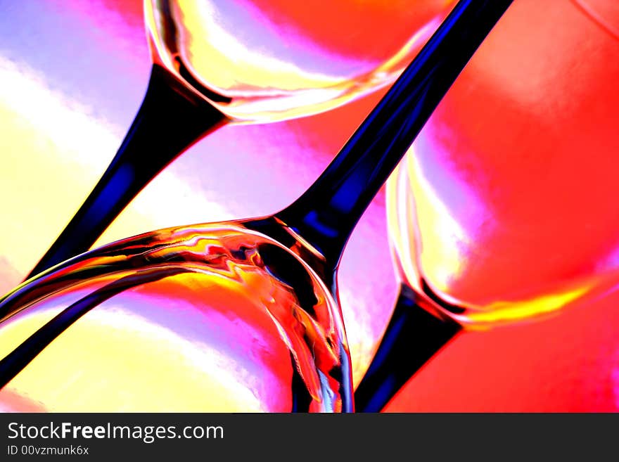 Abstract background design made from numerous colors and glasses.