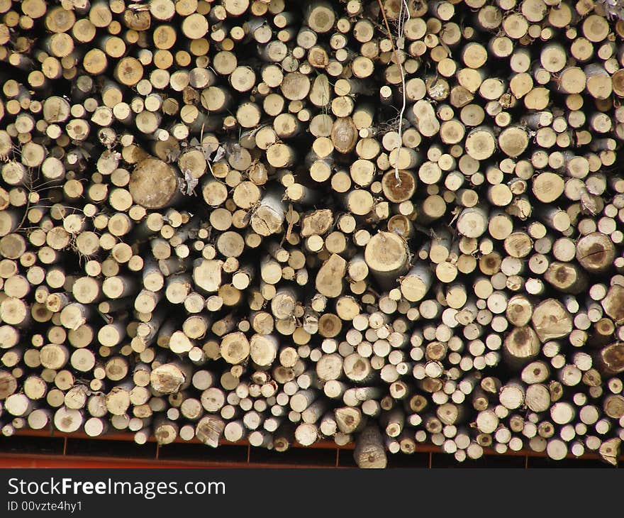 Photo of logs trees which have been chopped down ready for making into furniture