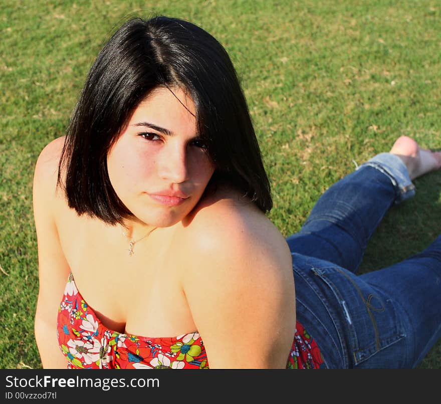 Woman stretching