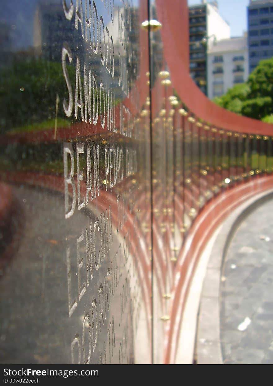 Photo of the Malvina'sor falklands war memorial. Photo of the Malvina'sor falklands war memorial