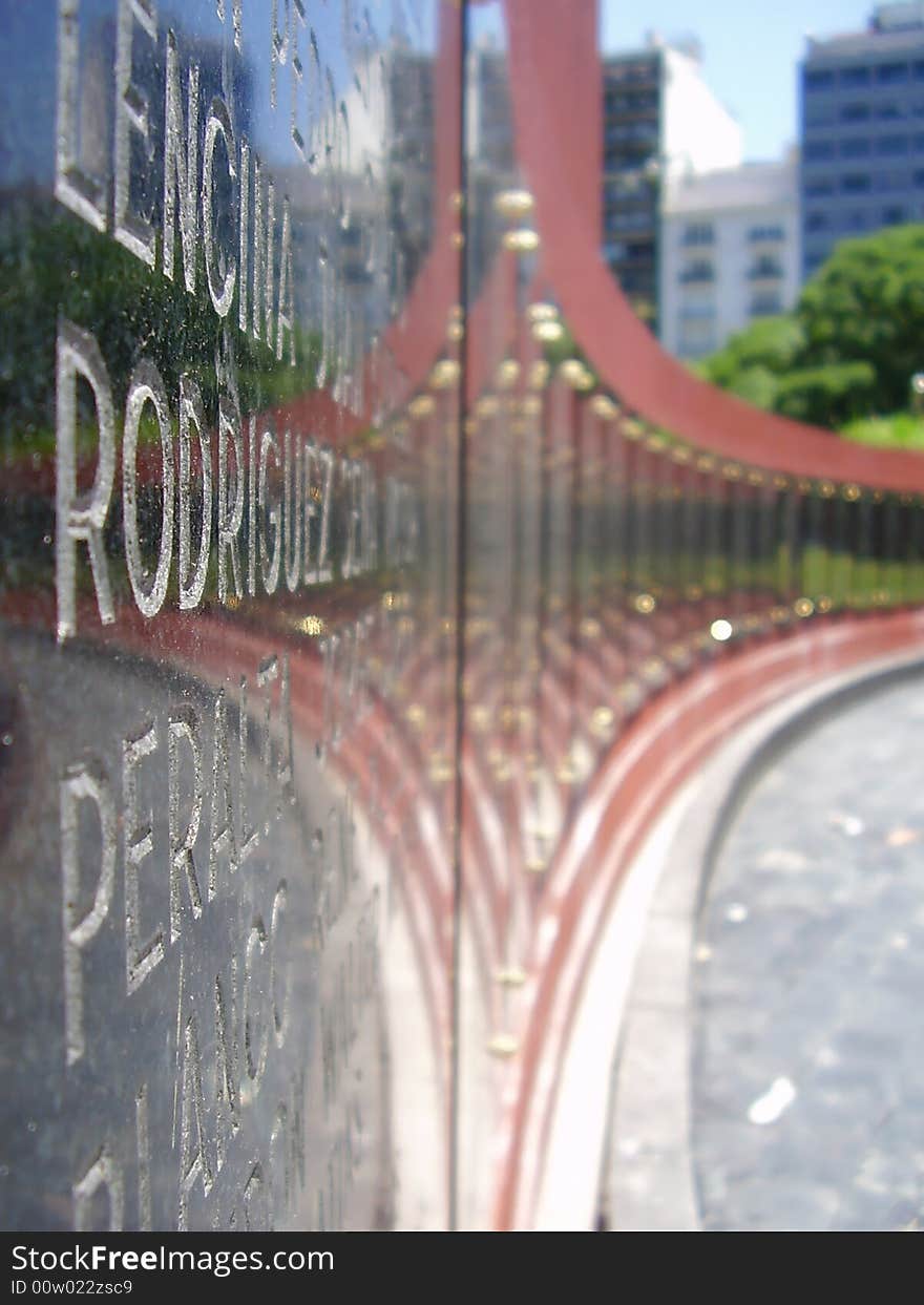 Photo of the Malvina'sor falklands war memorial. Photo of the Malvina'sor falklands war memorial