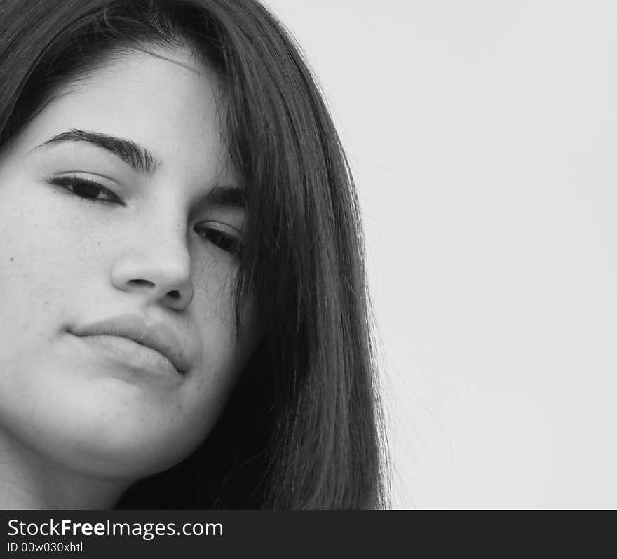 Closeup of a young woman headshot. Closeup of a young woman headshot