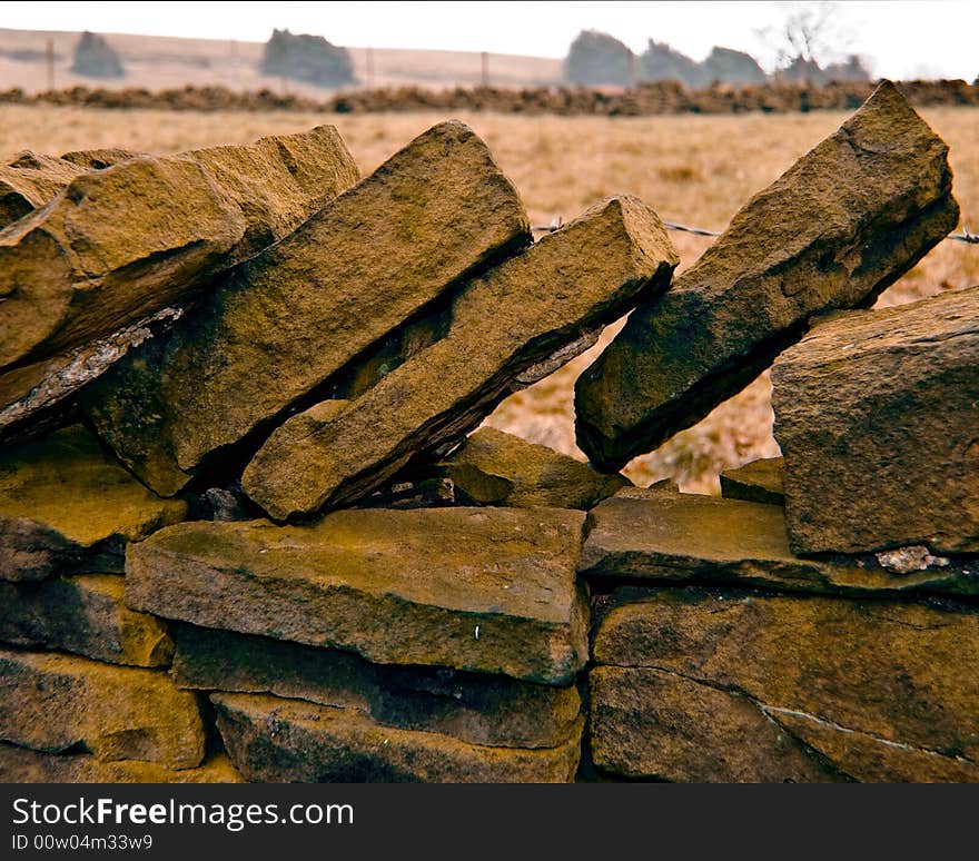 Photo of a typical drystone wall which are normally situated in the north of england